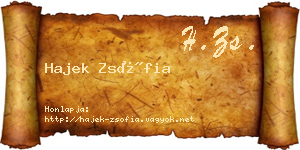 Hajek Zsófia névjegykártya